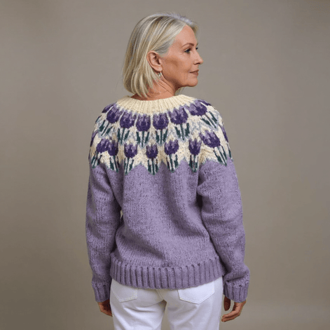 Josephine Women's Fair Isle Yoke Knitted Cardigan with Wooden Buttons