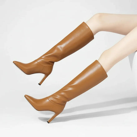 Oana Sleek Knee-High Block Heel Boots for Everyday Wear