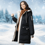 Hooded Longline Quilted Puffer Coat with Drawstring Waist