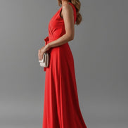 Annabelle Satin Wrap Maxi Party Dress with Relaxed Fit for Christmas