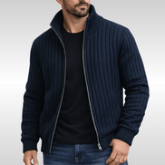 Callum Ribbed Knit Full-Zip Cardigan for Men