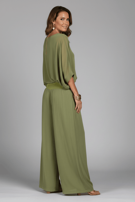 Natalie Wide-Leg Chiffon Co-ord Set with Draped Top
