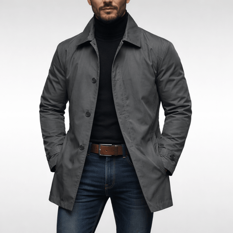 Men's Weather-Resistant Coat with Quilted Lining