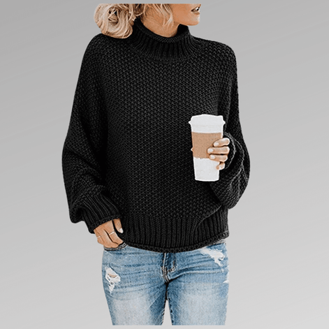 Natascha Women's Oversized Chunky Knitted Jumper with Turtleneck