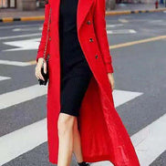 Elora Belted Shawl Collar Long Wool-Blend Coat with Button Front