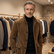 Men's Corduroy Jacket with Structured Collar for Casual Wear