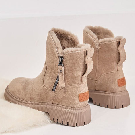 Stanislava Faux Fur Lined Winter Ankle Boots in Synthetic Leather