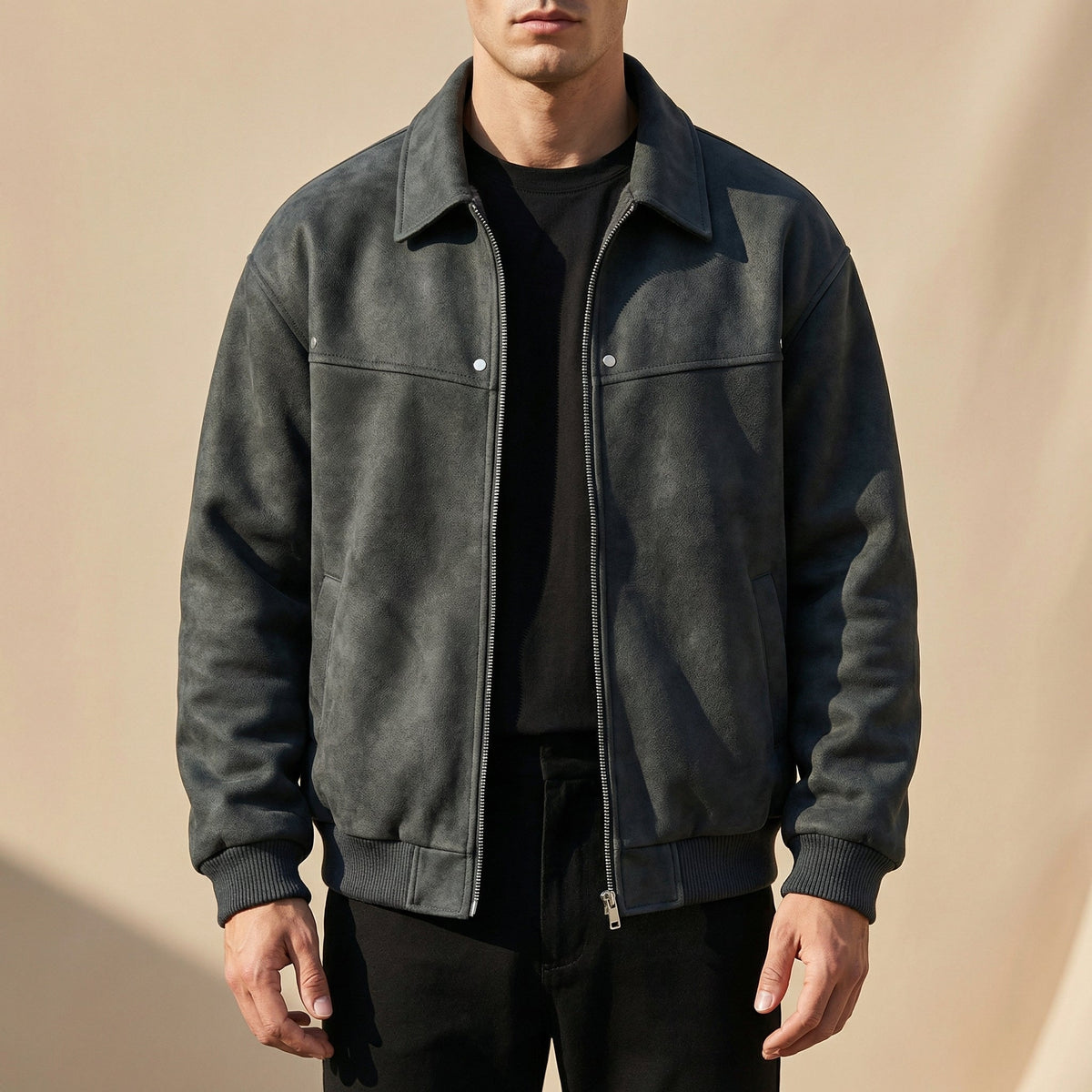 Jacob Tailored Lambskin Leather Bomber Jacket for Men