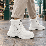 Squarcione-Verona Women's Fleece-Lined Lace-Up Platform Winter Boots