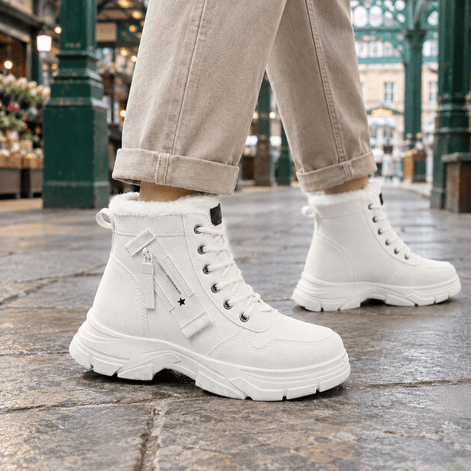Squarcione-Verona Women's Fleece-Lined Lace-Up Platform Winter Boots