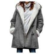 Faux Shearling Hooded Toggle Winter Coat with Insulated Warmth for Women