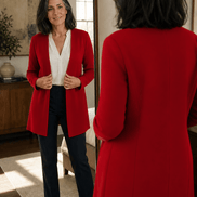 Linevalle V-Neck Single-Button A-Line Women's Tailored Blazer in Polyester