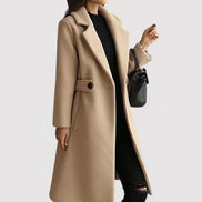 Rosa Belted Longline Wool-Blend Coat for Women in Winter
