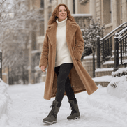 Women's Knit-Cuff Lace-Up Winter Boots with Buckle Strap