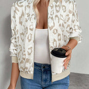 Nessa High-Neck Cropped Polyester Bomber Jacket for Women