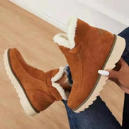 Women's Fur-Lined Suede Ankle Boots with Orthopaedic Cushioning