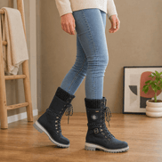 Corinne Knee-High Side-Zip Winter Boots in Faux Leather for Women