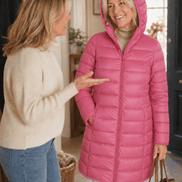 Women's Quilted Puffer Jacket with Detachable Hood and Packable Design