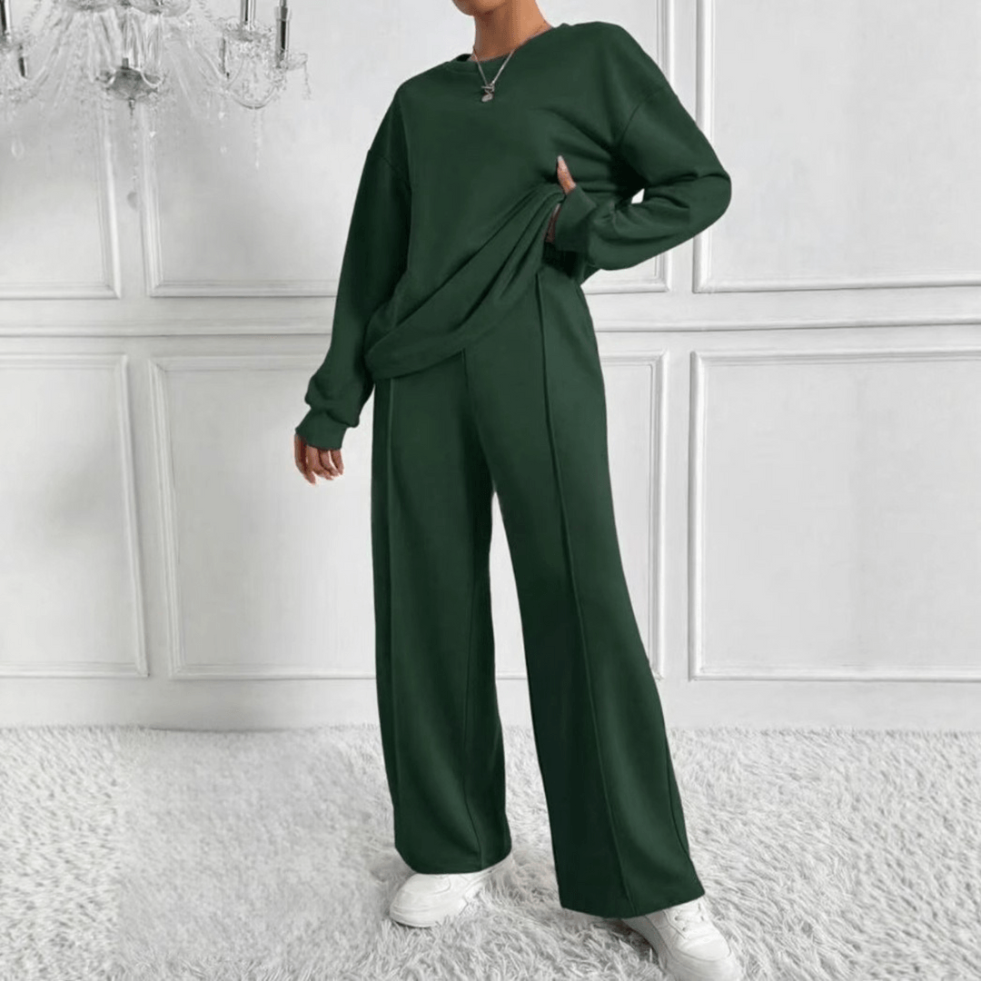 Ambra Long Sleeve Sweatshirt and Wide Leg Trouser Co-ord Set