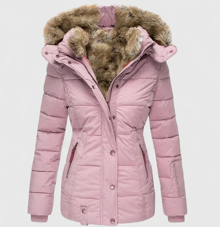 Veyzandra Faux Fur Hooded Padded Puffer Jacket for Women