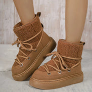 Malina | Shearling Lace Up Platform Winter Boots for Women