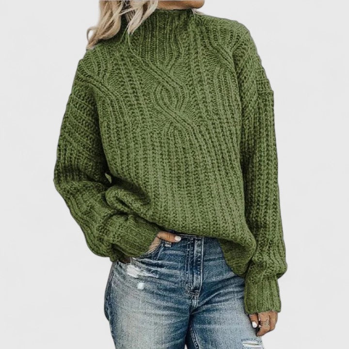 Aerynna Mock-Neck Cable-Knit Women's Knitted Jumper