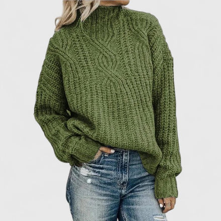 Aerynna Mock-Neck Cable-Knit Women's Knitted Jumper