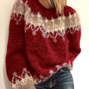 Annika Fair Isle Relaxed Fit Crew Neck Women's Knitted Jumper