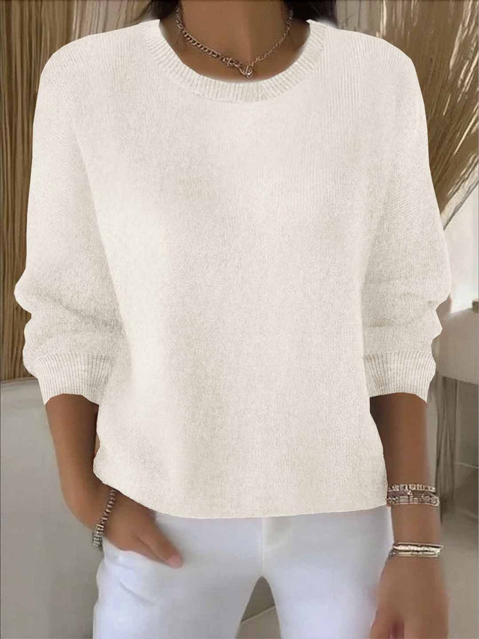 Lorie Relaxed-Fit Women's Knitted Jumper with Ribbed Trim