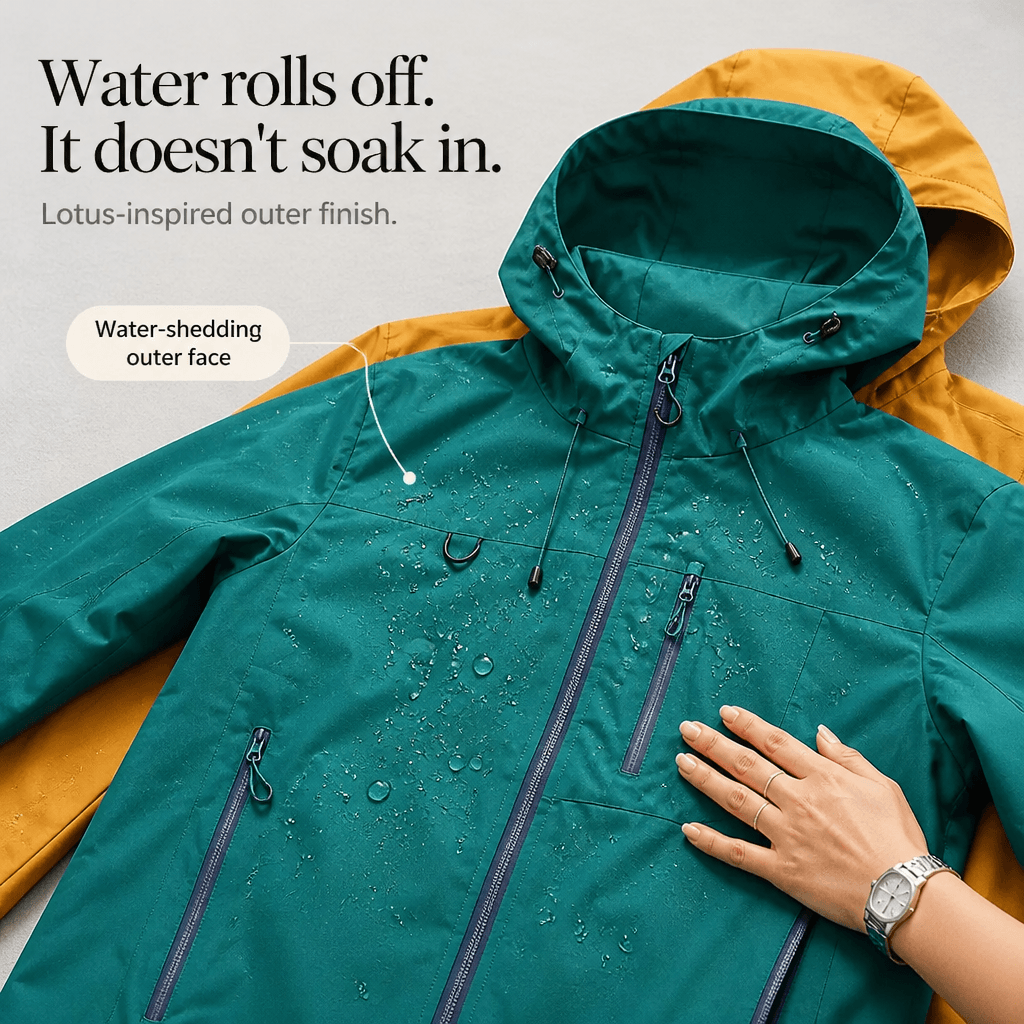 Women's Waterproof Hooded Windbreaker Rain Jacket with Vented Lining