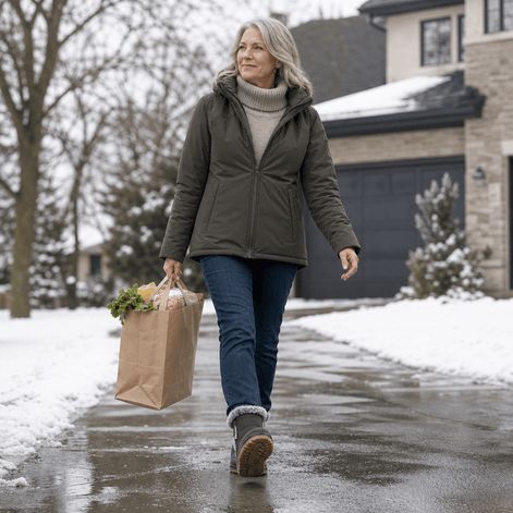 Faux Fur-Lined Waterproof Slip-On Ankle Boots for Women in Winter