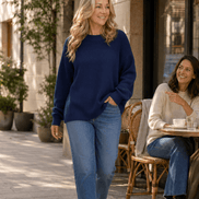 Women's Ribbed Dropped-Shoulder Oversized Knitted Jumper
