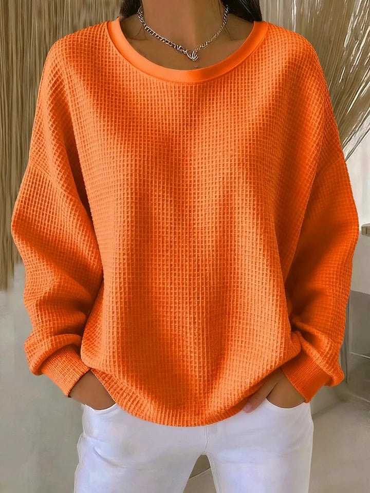 Lucille Oversized Waffle-Knit Women's Jumper with Dropped Shoulders