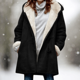Fiona Women's Shearling-Lined Hooded Faux Suede Winter Coat