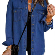 Wilda Denim Button-Through Oversized Longline Jacket for Women