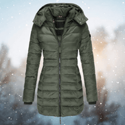 Drune Slim-Fit Hooded Padded Coat for Women in Mid-Length Winter Style