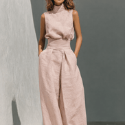 Women's Wide-Leg Tailored Trouser and Sleeveless Top Set