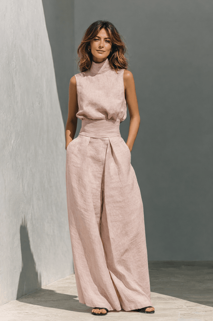 Women's Wide-Leg Tailored Trouser and Sleeveless Top Set