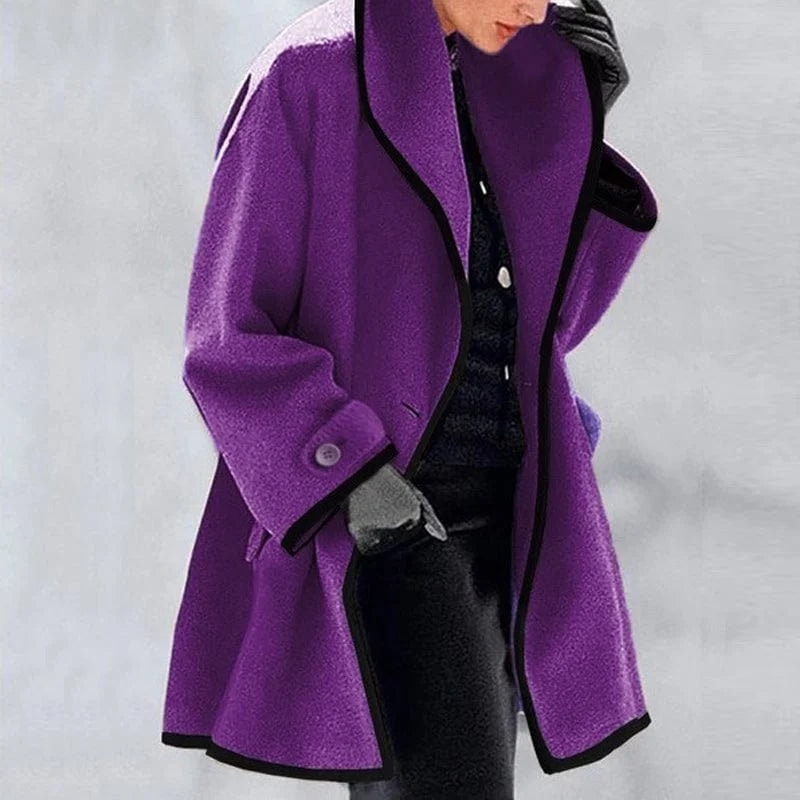 Iratxe Women's Oversized Longline Trench-Style Wool Winter Coat