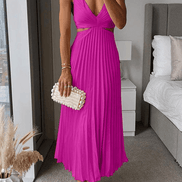 Sanne Pleated Satin Midi Dressing Gown for Ladies
