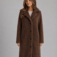 Women's Longline Teddy Borg Fleece Button-Front Jacket