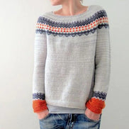 Maude Forest Print Women's Knitted Christmas Jumper with Crew Neck