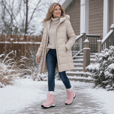Fleece-Lined Non-Slip Platform Mid-Calf Winter Boots for Women