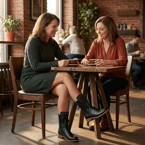 Westlyn Wool-Lined Lace-Up Ankle Boots with Stud Cuff Detail
