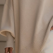 Emma Oversized Asymmetric Hem Wool Blend Women's Knitted Jumper