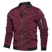 Brenner Lightweight Polyester Bomber Jacket with Zip Sleeve Pocket for Men
