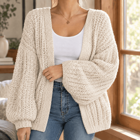 Eleanora-Jane Oversized Chunky Knitted Women's Cardigan