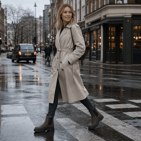 Wide-Fit Chelsea Boots with Stretch Side Panels for Women