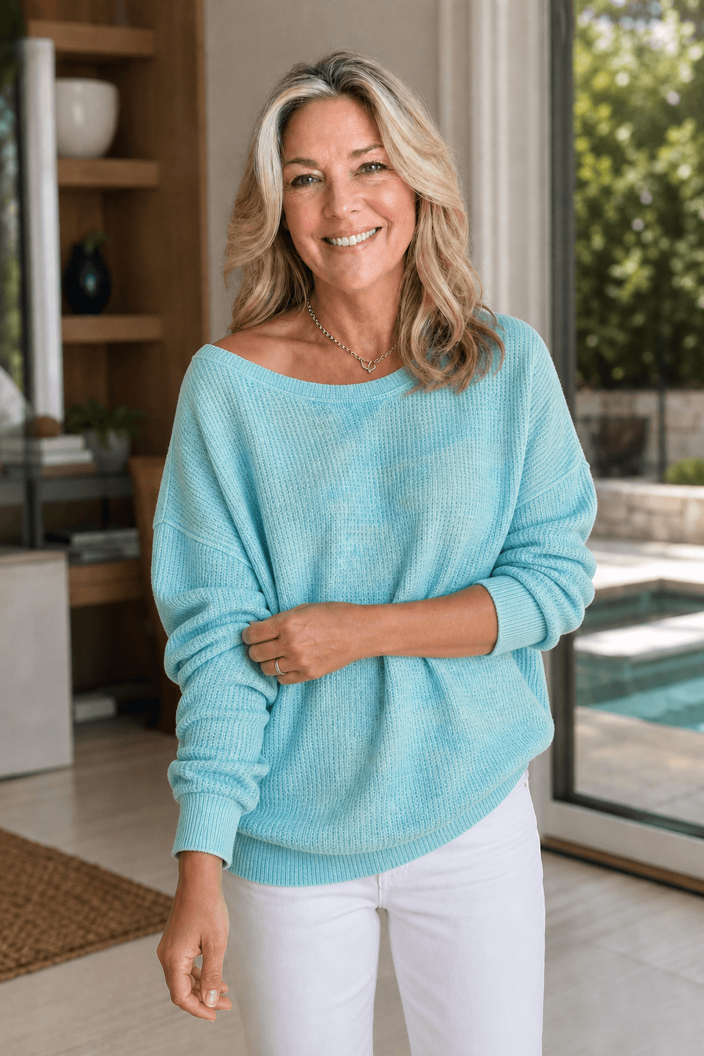 Wearbella Oversized Dropped-Shoulder Ribbed Women's Knitted Jumper