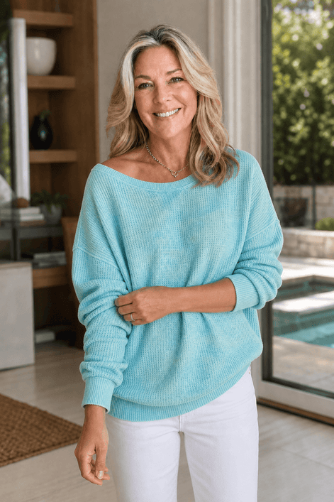 Wearbella Oversized Dropped-Shoulder Ribbed Women's Knitted Jumper